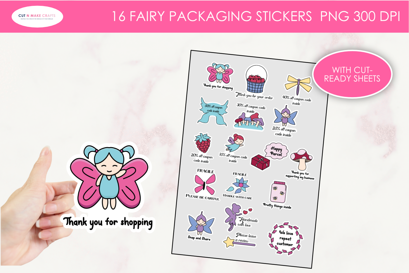 FAIRY PACKAGING STICKERS SMALL BUSINESS STICKERS